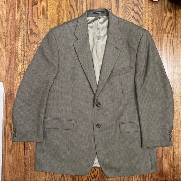 Lauren Ralph Lauren Men's Dress Sports Coat Brown Black 100% Wool Size 46R - Picture 1 of 16